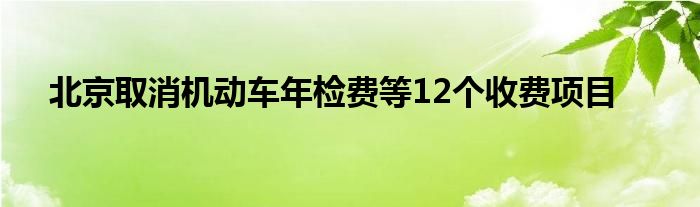 北京取消机动车年检费等12个收费项目