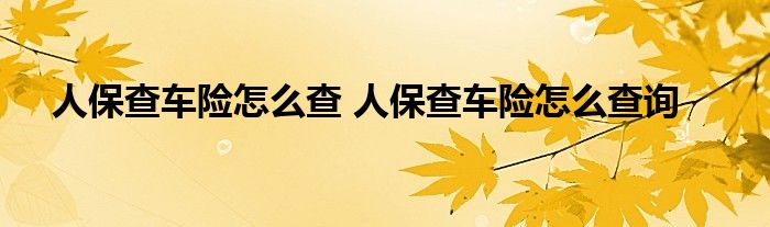 人保查车险怎么查 人保查车险怎么查询