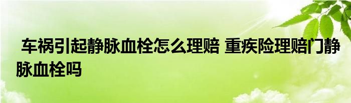 车祸引起静脉血栓怎么理赔 重疾险理赔门静脉血栓吗