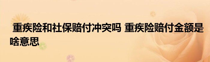 重疾险和社保赔付冲突吗 重疾险赔付金额是啥意思