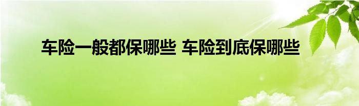 车险一般都保哪些 车险到底保哪些