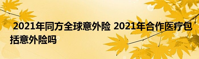 2021年同方全球意外险 2021年合作医疗包括意外险吗