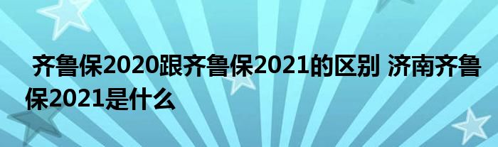齐鲁保2020跟齐鲁保2021的区别 济南齐鲁保2021是什么