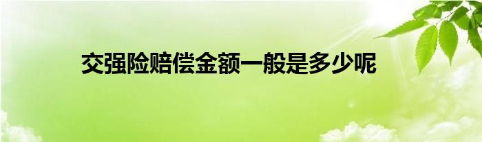 交强险赔偿金额一般是多少呢