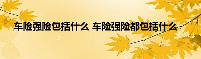 车险强险包括什么 车险强险都包括什么