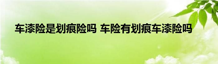 车漆险是划痕险吗 车险有划痕车漆险吗