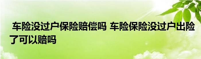 车险没过户保险赔偿吗 车险保险没过户出险了可以赔吗