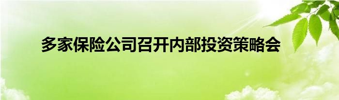 多家保险公司召开内部投资策略会